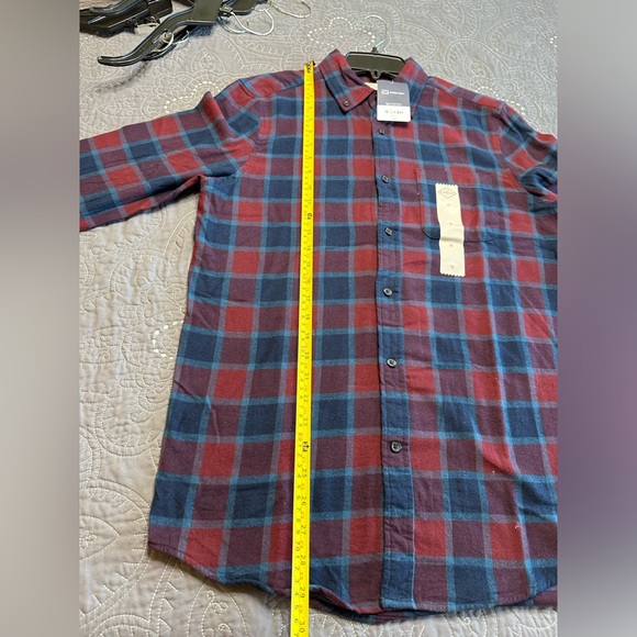 St Johns Bay Men’s Burgundy/Navy Plaid Flannel Shirt NWT Size Small - Picture 5 of 8